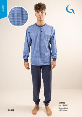 PIGIAMA UOMO M/L Z60100 Tellini S.r.l. Ingrosso Abbigliamento